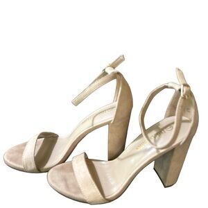 Dream pairs size 74 inch chunk heel sandal beige ankle strap